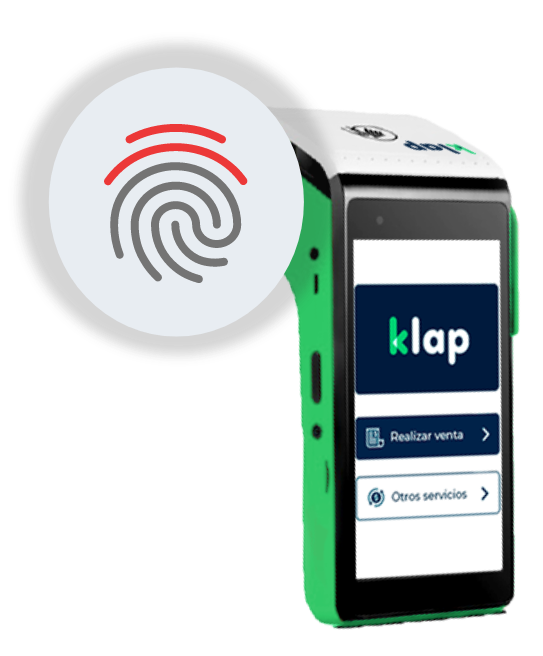 Lector biométrico de huella digital en Smart POS Klap
