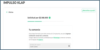 Confirma datos de tu comercio
